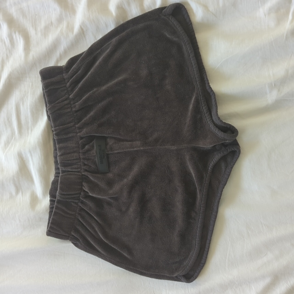 Fear of God Essentials Velour Grey Shorts, M